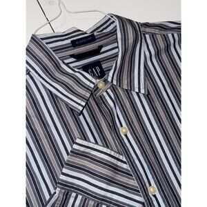 Gap Classic Fit Shirt Mens XL Blue Striped Button Up Long Sleeve Casual